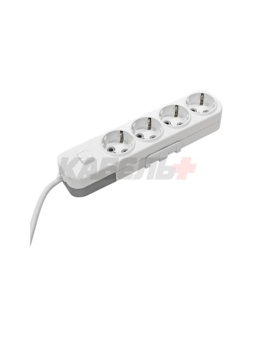EL-BI,Myra,удлинитель 4гн2м с/з с выкл. белый,527-010202-412