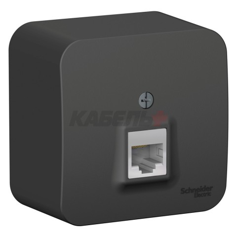 BLANCA О/У РОЗЕТКА компьютерная RJ45, кат.5E, ИЗОЛ.ПЛ., АНТРАЦИТ