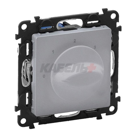 Valena Life - Выключатель вентилятора 4-х позиционный, до 2.5кВт, алюминий (инд. упаковка)