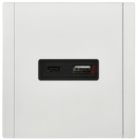 FORTE&PIANO Розетка USB A+C 18Вт FP251M металл белый IEK