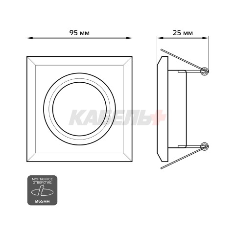 Светильник Gauss Backlight BL074 Квадрат. Золотой узор/Золото, Gu5.3, LED 2700K 1/40