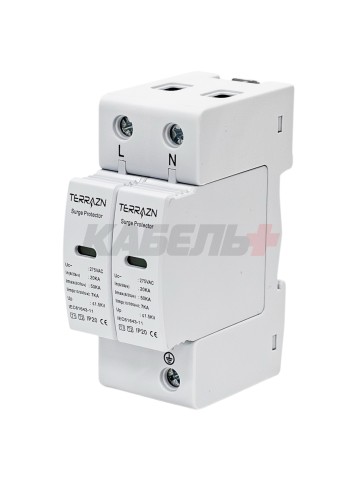 Устройство защиты от импульсных перенапряжений CET-T1T2-AC, 2P, AC275V, 7KA(10/350us), 20-50KA(8/20)us Up<1,5KV