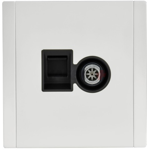 FORTE&PIANO Розетка двойная TV+RJ45 кат.5E FP236M металл белый IEK