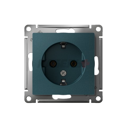 ATLASDESIGN РОЗЕТКА с заземлением без шторок, 16А, механизм, ИЗУМРУД