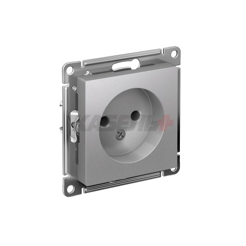 ATLASDESIGN РОЗЕТКА без заземления без шторок, 16А, механизм, АЛЮМИНИЙ