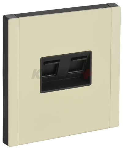 FORTE&PIANO Розетка компьютерная двойная RJ45 кат.5E FP833M металл серый сланец IEK