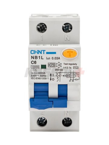 Дифавтомат NB1L 1P+N С6 30mA тип AС 10kA (36mm) (R)