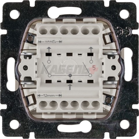 VALENA Выключатель 2-клавишный схема 5 10А безвинтовое крепление слоновая кость