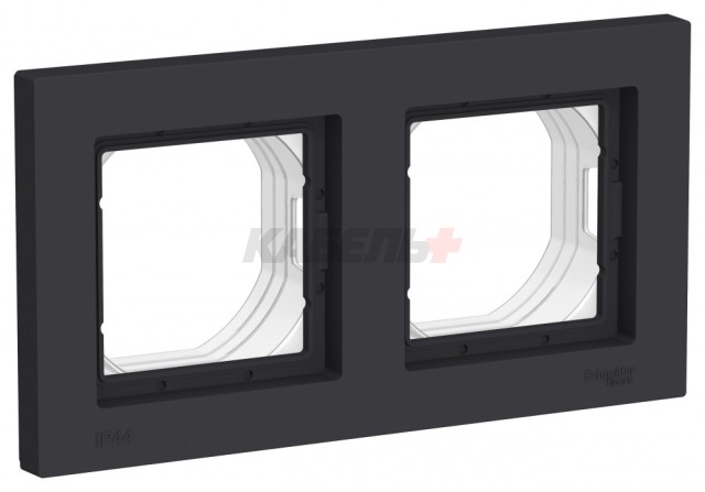 ATLASDESIGN AQUA 2-постовая РАМКА, IP44, КАРБОН