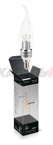 Лампа Gauss LED Candle Tailed Special Crystal clear 5W E14 2700K диммируемая 1/10/100