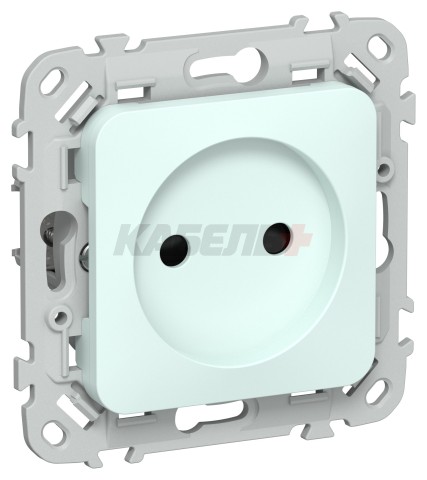 FLITE Розетка без заземления с защитными шторками безвинтовое крепление 10А РСш01-1-ФлХЛ холодный лед IEK
