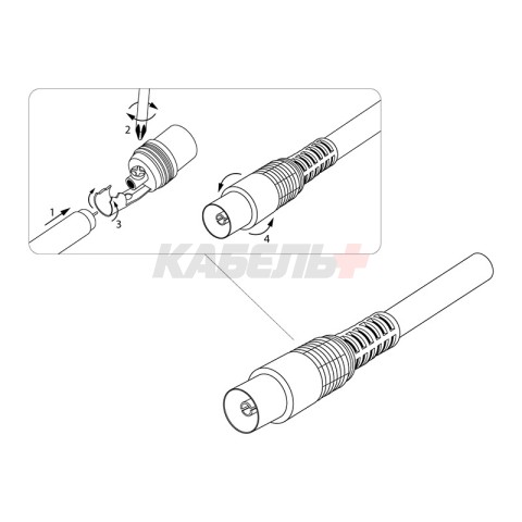 TV-разъем гнездо без пайки черный REXANT