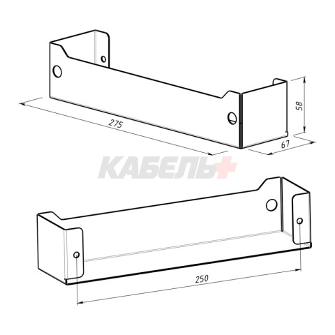 Полка для хранения 275x67мм, металлическая, настенная, черная REXANT