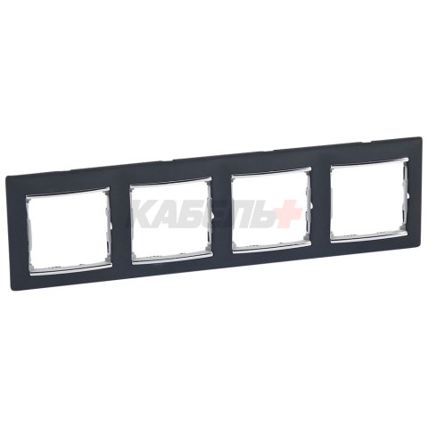 VALENA DIY Рамка 4-местная ноктюрн (серебряный штрих)
