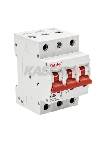 Автоматический выключатель YON max типа MD63N, 6кА, 3 полюса, хар-ка C, 25А DKC