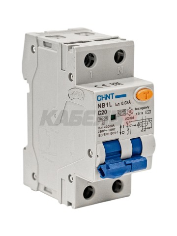 Диф. автомат NB1L 1P+N C20 30mA тип AC 10kA (36mm) (R)