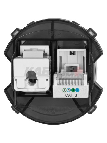 Розетка телефонная RJ11 + компьютерная RJ45 фисташковая, "Байкал" TDM