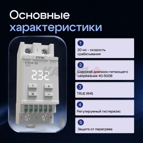 Реле контроля напряжения K1S1A 32А
