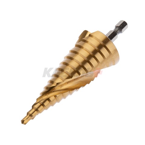 Сверло по металлу ступенчатое ТИТАН 4,0-32,0мм, 102мм, 65 HRC, Р6М5 TiN KRANZ