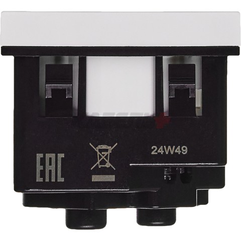 Розетка 45град с заземляющим контактом без защитной шторки и винтовым зажимом (2 модуля) белая