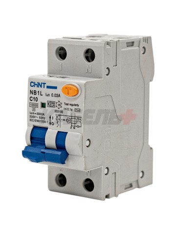 Диф. автомат NB1L 1P+N C10 30mA тип AC 10kA (36mm) (R)
