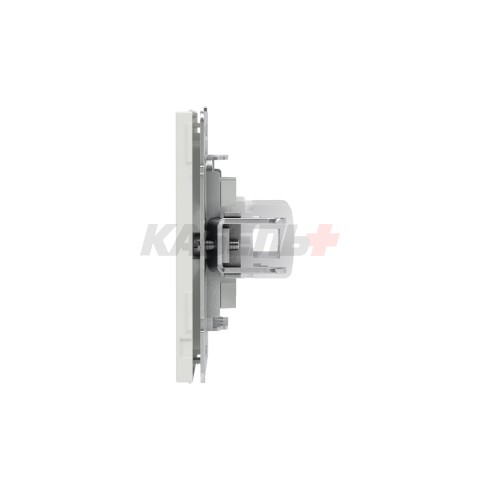 Компьютерная розетка RJ-45 без шторки, кат.6А двойная, KANT, белый песок DKC