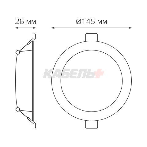 Светильник Gauss Elementary Downlight круг 13W 1100m 4000K 170-260V IP20 145*26 монтаж белый LED