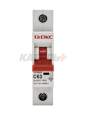 Автоматический выключатель YON max типа MD63N, 6кА, 1 полюс, хар-ка C, 63А DKC