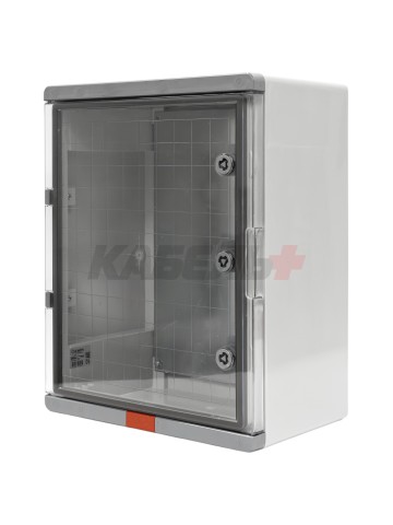 Пластиковый корпус 500х400х180 (ВхШхГ) прозрачная дверь, с монтажной платой, Design Pro Series IP67