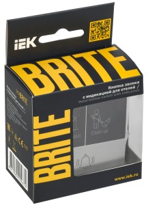 BRITE Кнопка звонка с индикацией для отелей 10А ВС10-1-9-БрА алюминий IEK