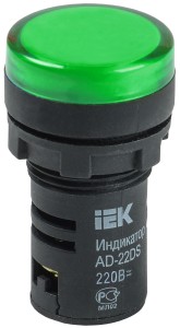 Лампа AD22DS(LED)матрица d22мм зеленый 110В AC/DC IEK