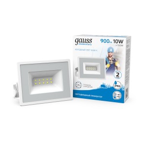 Прожектор светодиодный Gauss Elementary G2 10W 900lm IP65 6500К белый 1/60