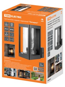 Светильник садово-парковый "Онтарио" 60 Вт, вверх, алюм., прозрачное/черный, Е27, TDM