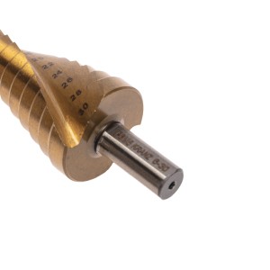 Сверло ступенчатое, 6-8-10-12-14-16-18-20-22-24-26-28-30мм, Р6М5, ТИТАН, трехгр.хвостовик KRANZ