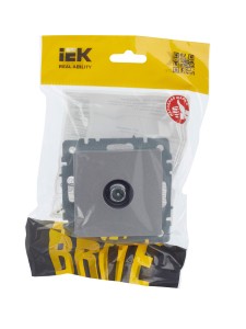 BRITE Розетка TV проходная РТВ10-0-БрА алюминий IEK