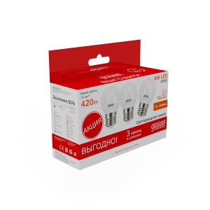 Лампа Gauss Elementary Шар 6W 420lm 3000K Е27 LED 1/10/100