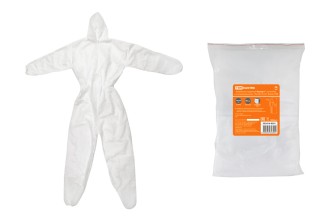 Комбинезон защитный "Каспер-1", на молнии и с капюшоном, разм. 170х160, 30 г/м2, белый, TDM