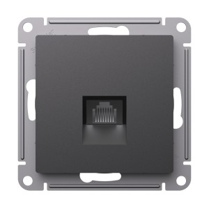ATLASDESIGN РОЗЕТКА компьютерная RJ45 кат. 6A, механизм, БАЗАЛЬТ