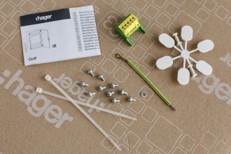 Щит открытой установки Multimedia, (377х390х99), IP 40// Hager - Golf (Белая с перфорацией)