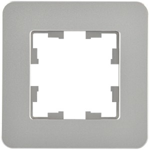 BRITE Рамка 1-местная РУ-1-1-Бр металл алюминий RE IEK