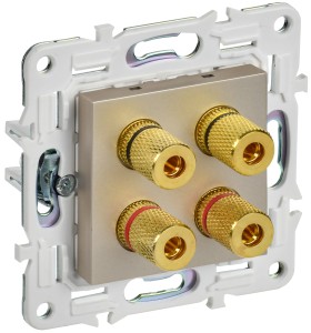 SKANDY Аудиорозетка 4-местная SK-A01Sh шампань IEK