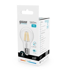 Лампа Gauss Filament Elementary А60 7W 560lm 4100К Е27 LED