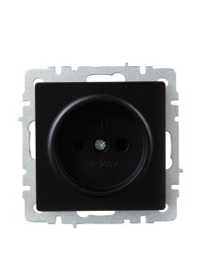 BRITE Розетка 1-местная без заземления без защитных шторок 10А РС10-1-0-БрЧ черный IEK