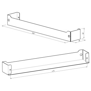 Полка для хранения 500x78мм, металлическая, настенная, черная REXANT