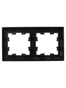 BRITE Рамка 2-местная РУ-2-2-Бр стекло черный матовый IEK