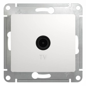 GLOSSA TV РОЗЕТКА проходная 4дБ, механизм, БЕЛЫЙ