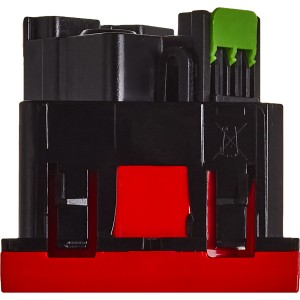 Розетка 45град с заземляющим контактом без защитной шторки и безвинтовым зажимом (2 модуля) красная