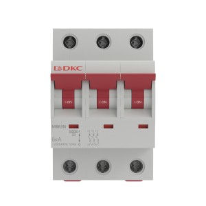 Модульный автоматический выключатель YON MB63, 3P, характеристика B, 2A, 6kA DKC