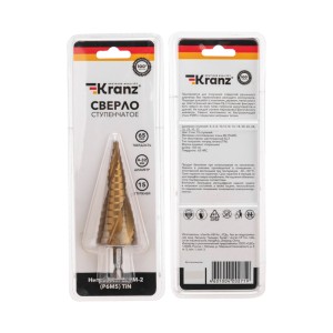 Сверло по металлу ступенчатое ТИТАН 4,0-32,0мм, 102мм, 65 HRC, Р6М5 TiN KRANZ