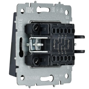 BRITE Выключатель 2-клавишный с индикацией для отелей 10А ВС10-2-9-БрМ маренго IEK